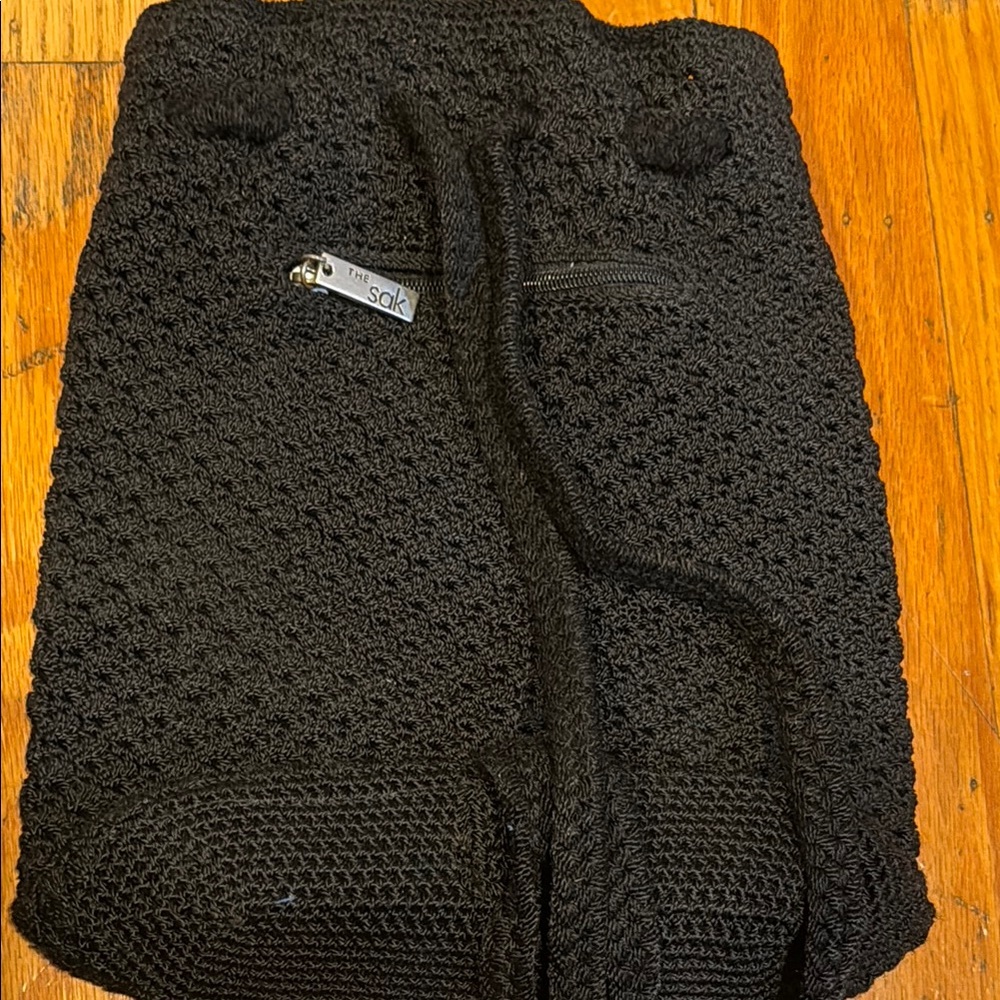 The Sak Black Crochet Backpack
